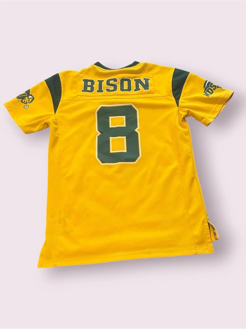 Colosseum NDSU Youth Gold & Green Football Jersey #8 Size Medium (10/12)